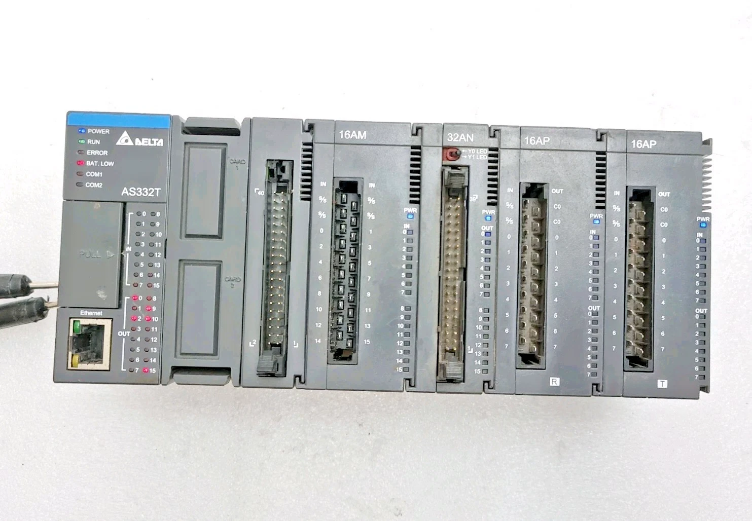 Used Working DELTA AS332T+16AM+32AN+16AP+16AP Module Plc Set